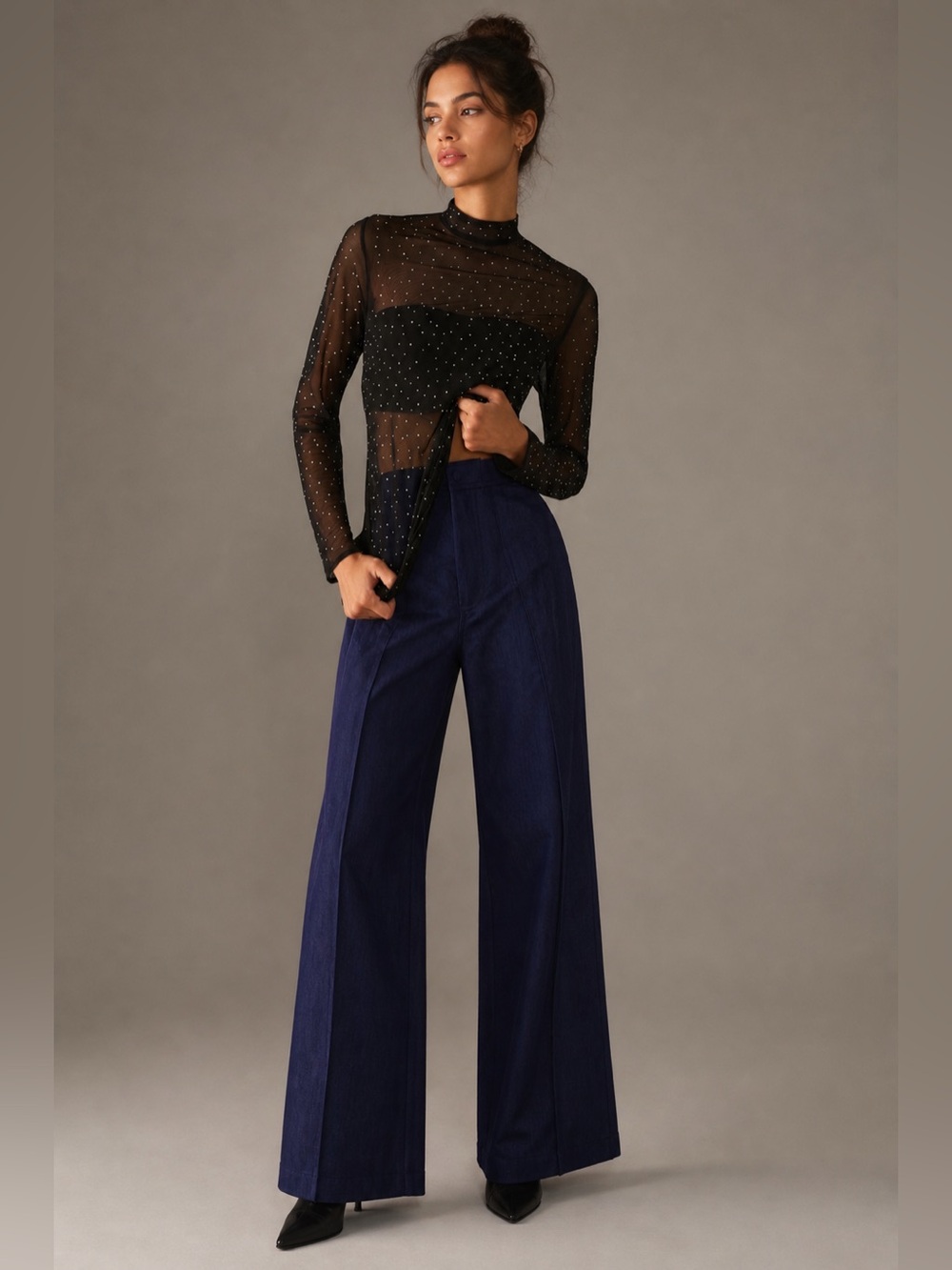 🇺🇸FIRM PRICE🇺🇸 Eva Franco starlight long sleeve sheer tunic